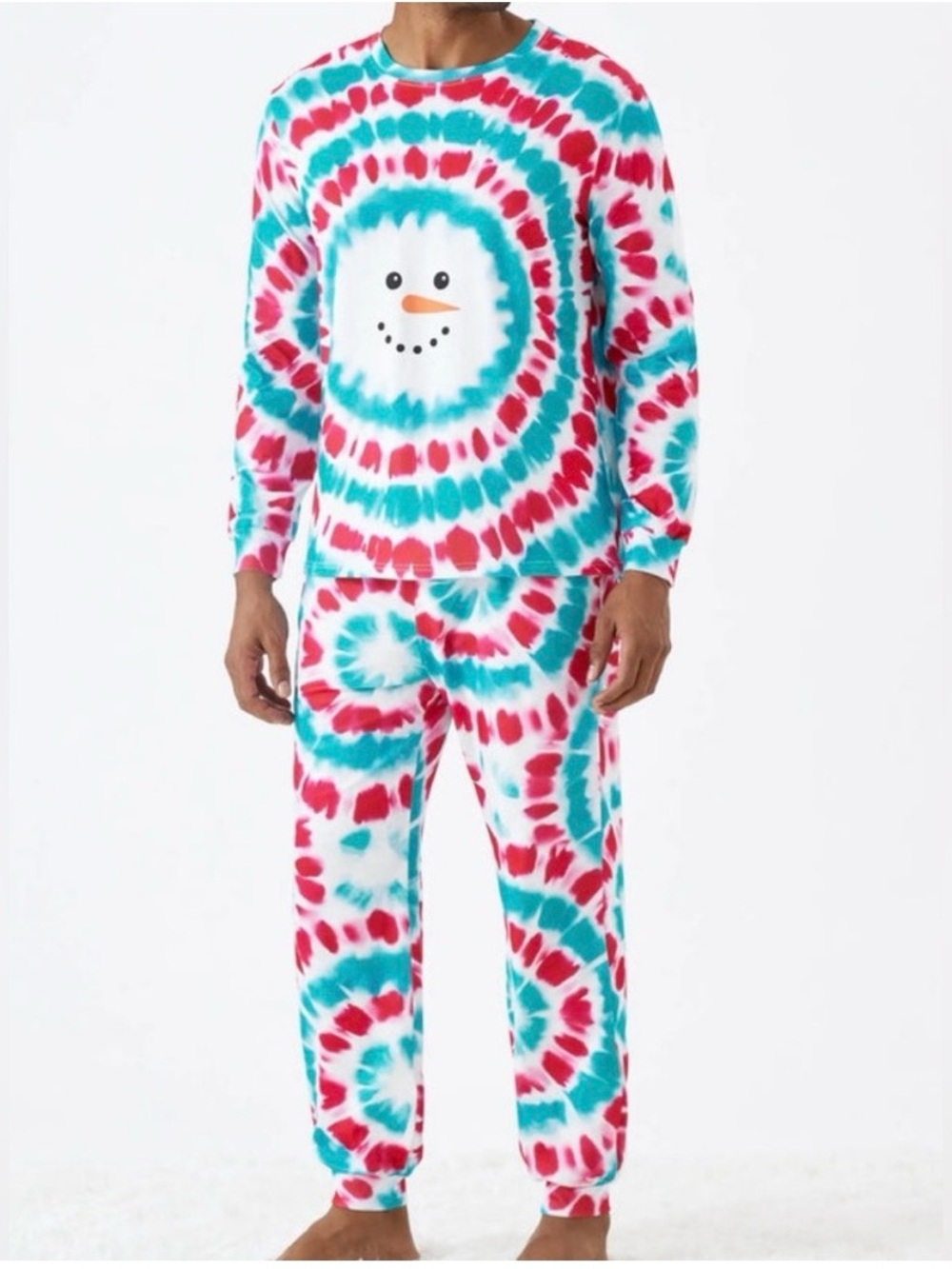 PatPat Mens Christmas pajamas UNISEX  set tie-dye snowman size M-XL